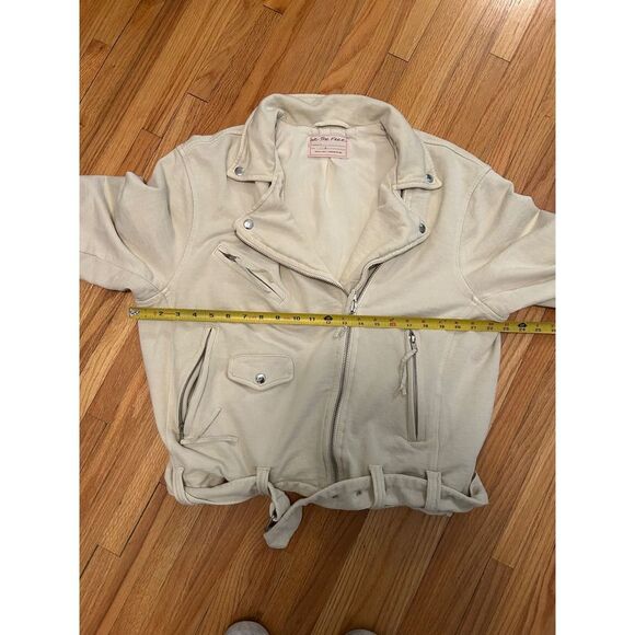 Free People We the Free Rebel Rebel Knit Moto Jacket Vanilla - Picture 11 of 12